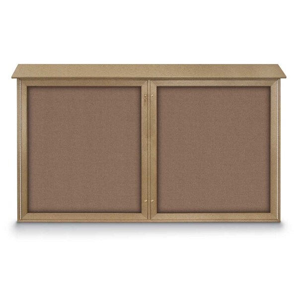 United Visual Products Open Faced Traditional Rounded Corkboard UV646ARC-SATIN-DBURGU - main